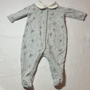 GAP Baby - Gray Floral Kids Footie Romper Sleeper